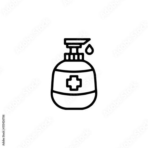 Hand press sanitizer alcohol gel bottle to cleaning disinfection and washing flat icon vector background
