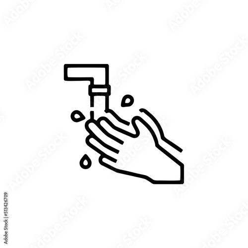 Washing hands with soap. Washing hands with soap to prevent virus and bacteria.Vector illustration. Isolated on white background