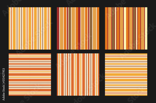 Autumn fall seamless pattern with different Set of trendy Stripe. Autumnal collection of background with decorative seamless patterns and Stripe.