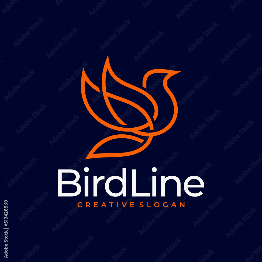 Bird Line Logo Design Vector Template Bird Line Logo Design Vector Template