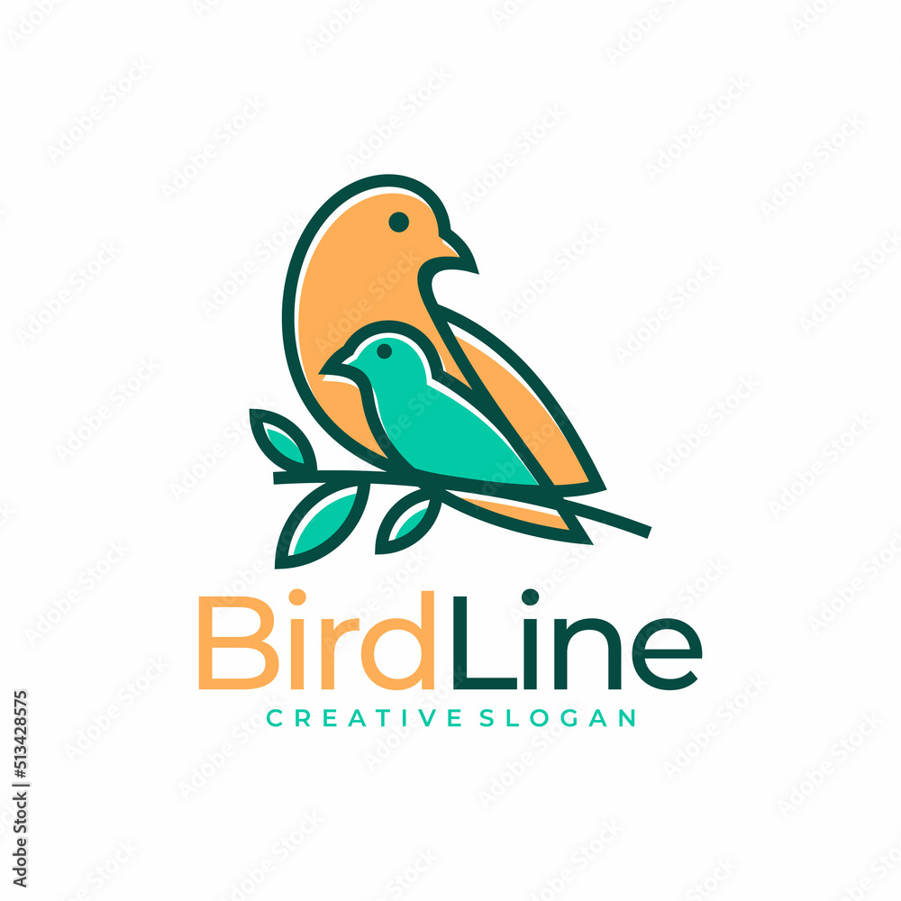Bird Line Logo Design Vector Template Bird Line Logo Design Vector Template