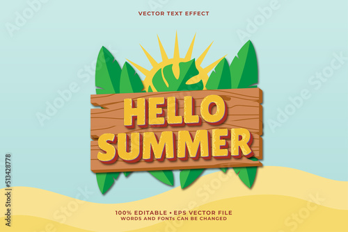 Hello Summer, Editable Text Effect