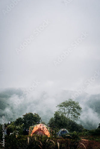 clouds in the mountains