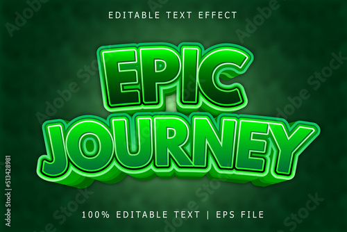 Epic Journey Editable Text Effect 3 Dimension Emboss Modern Style