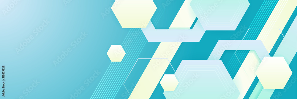 Blue and green glossy geometric abstract tech banner design. Geometric vector background Blue and green glossy geometric abstract tech banner design. Geometric vector background