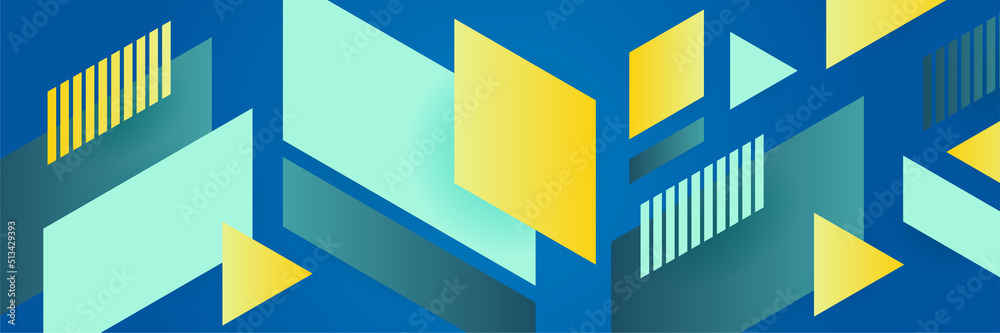 Blue and green glossy geometric abstract tech banner design. Geometric vector background Blue and green glossy geometric abstract tech banner design. Geometric vector background