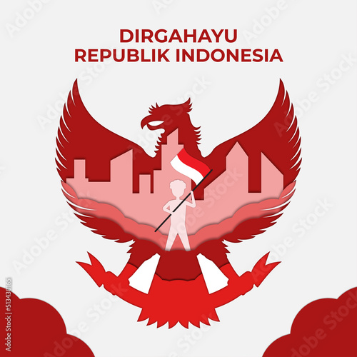 Indonesia Independence Day Papercut Style