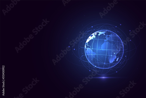 Global network connection. World map point and line composition concept of global business. Vector Illustration