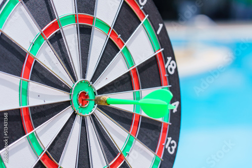 circle target for shooting on dart board aiming, to succes comes after a lot of tries