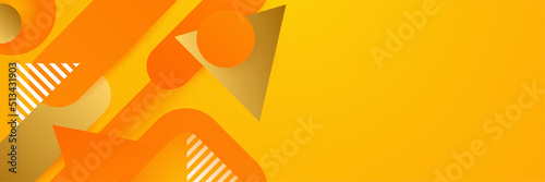 Abstract minimal orange banner background with geometric creative and minimal gradient concepts, for posters, banners, landing page concept image.