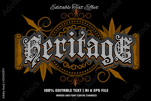 Heritage editable text effect vintage style
