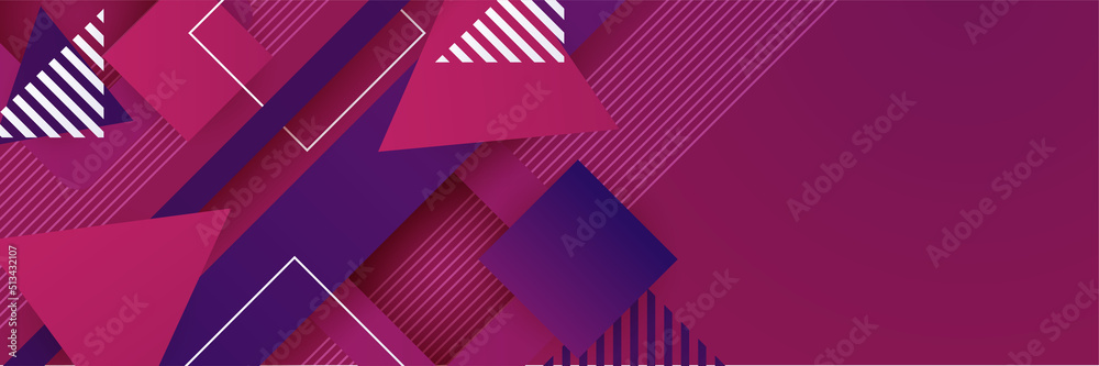 Fototapeta premium Abstract blue purple banner background with geometric panel element shapes. Abstract composition vector illustration