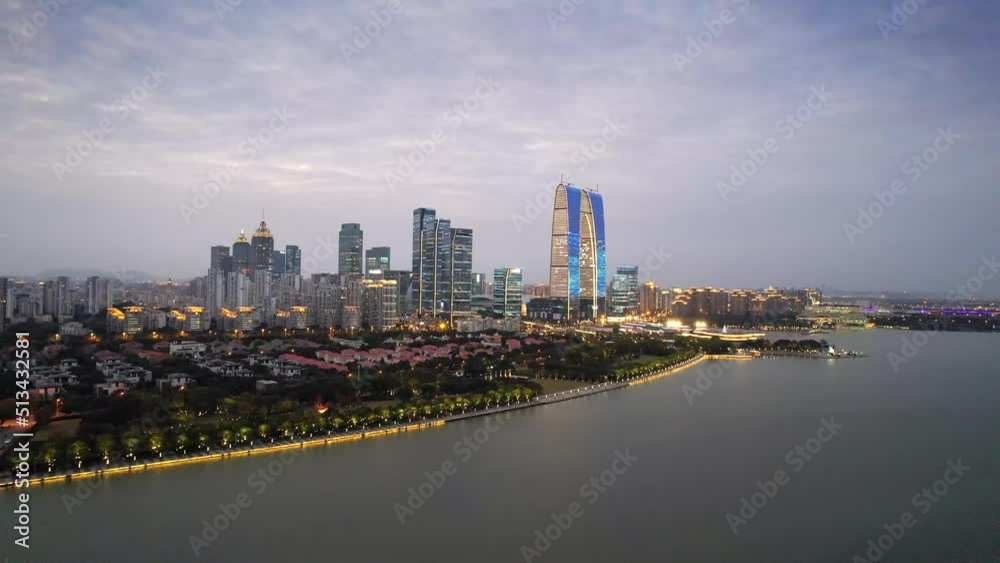 Night View of CBD Suzhou Industrial Park in Jiangsu Province, China Night View of CBD Suzhou Industrial Park in Jiangsu Province, China