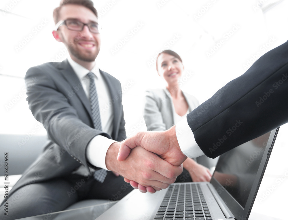 closeup. confident handshake colleagues closeup. confident handshake colleagues