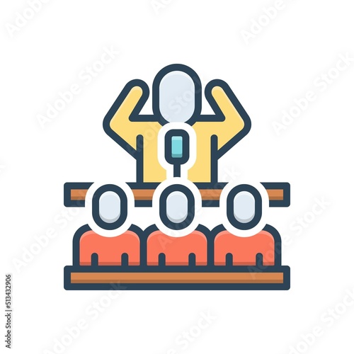 Color illustration icon for senator
