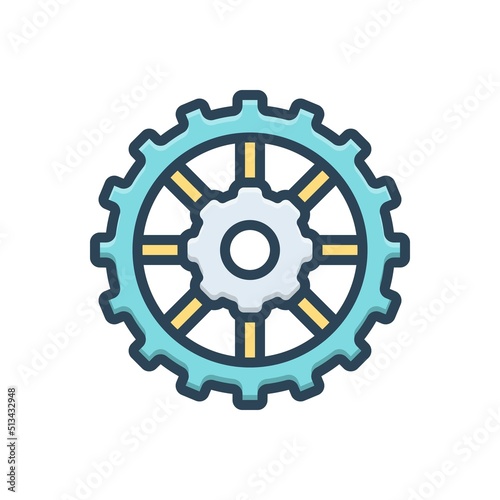 Color illustration icon for circular