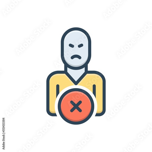 Color illustration icon for denial