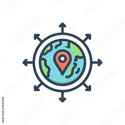 Color illustration icon for expansion