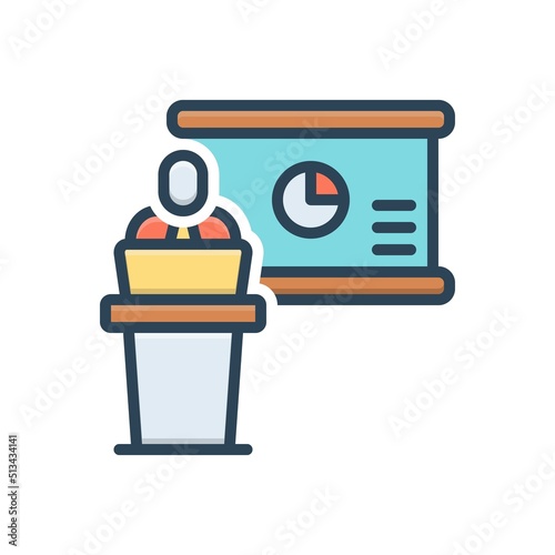 Color illustration icon for presentations