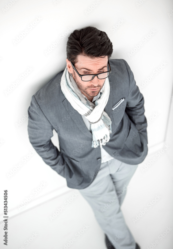top view.modern business man looking at the camera. top view.modern business man looking at the camera.