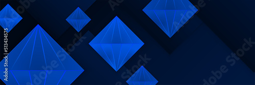 Modern dark blue banner background