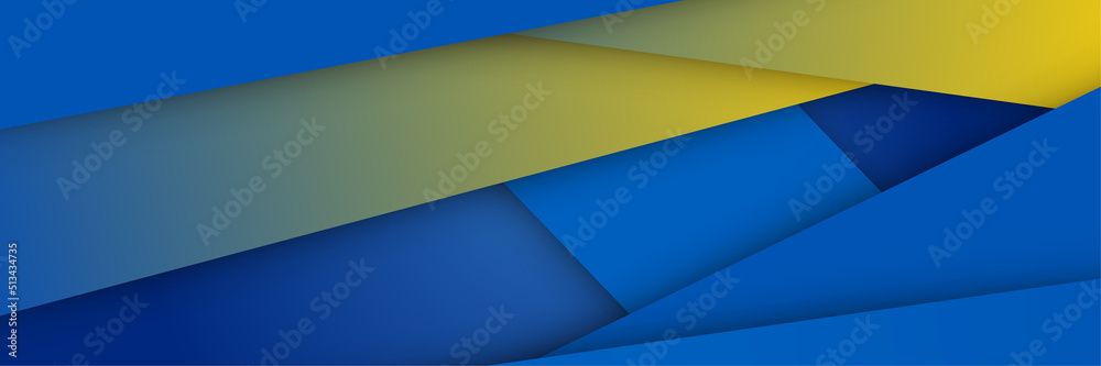 abstract geometrical blue and yellow color background banner