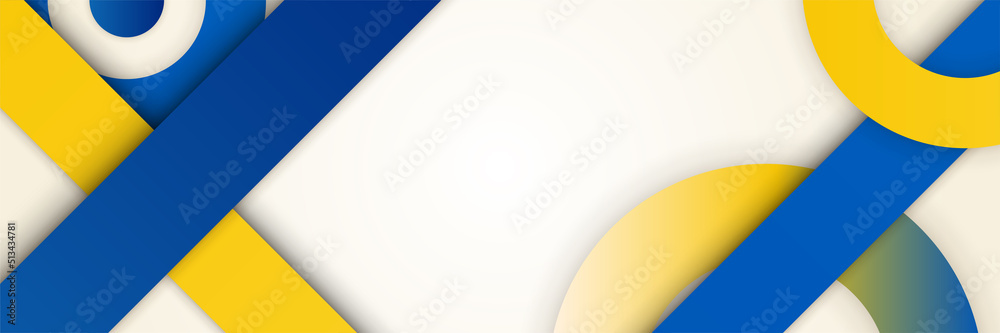 abstract geometrical blue and yellow color background banner