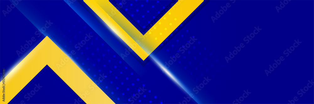 Fototapeta premium abstract geometrical blue and yellow color background banner