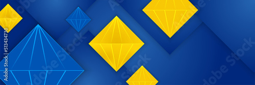 Fototapeta Naklejka Na Ścianę i Meble -  abstract geometrical blue and yellow color background banner
