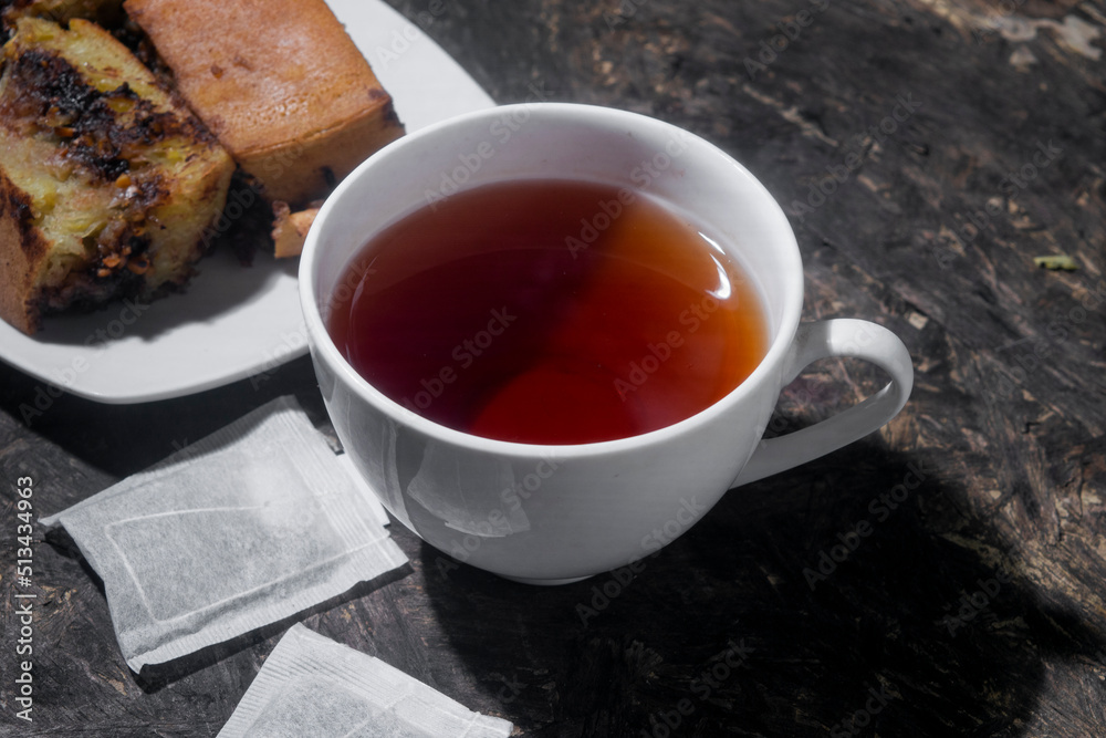 cup of tea and tea bags cup of tea and tea bags