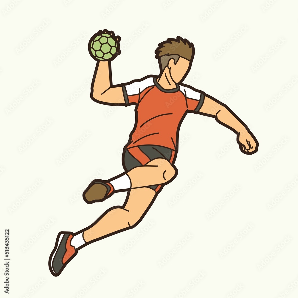 Handball Sport Male Player Action Graphic Vector Handball Sport Male Player Action Graphic Vector