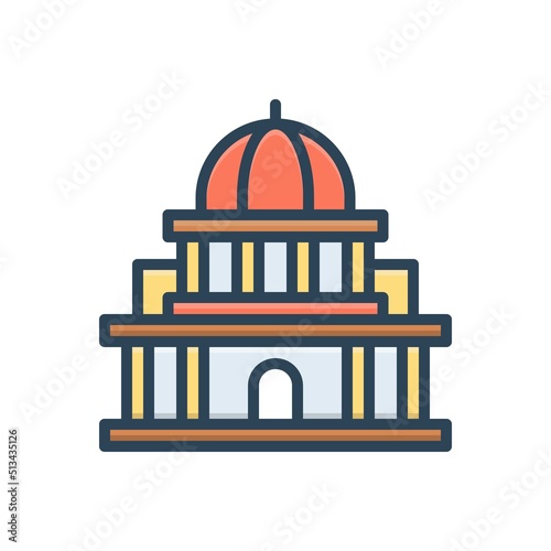 Color illustration icon for rome