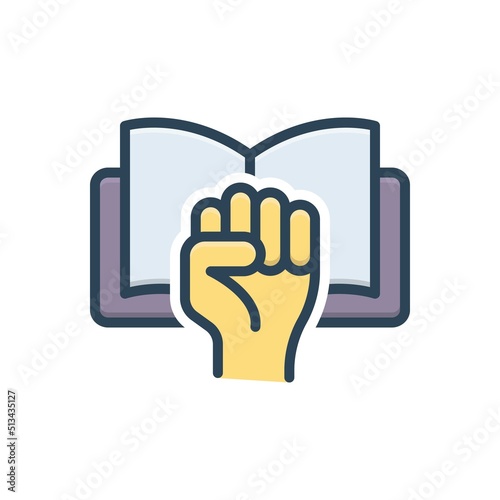 Color illustration icon for rights