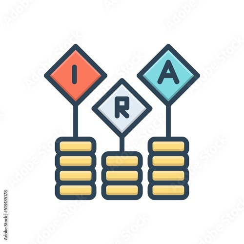 Color illustration icon for ira advantages