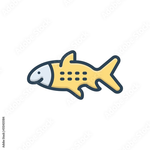 Color illustration icon for pike