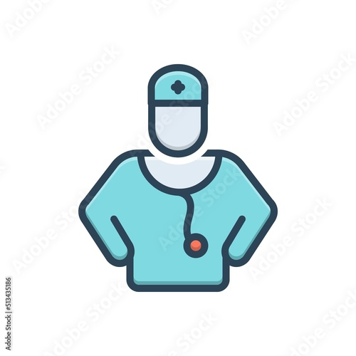 Color illustration icon for practitioner