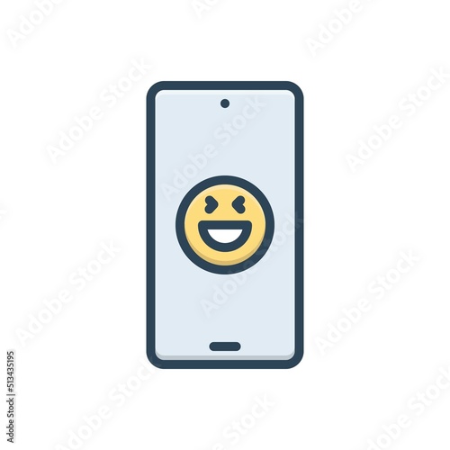 Color illustration icon for reaction