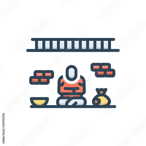 Color illustration icon for poverty photo