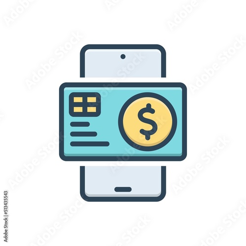 Color illustration icon for prepaid