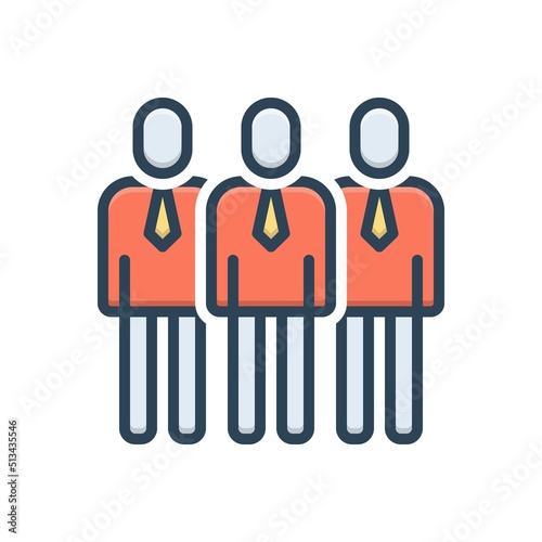 Color illustration icon for public