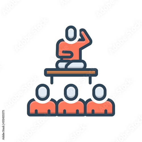 Color illustration icon for telling