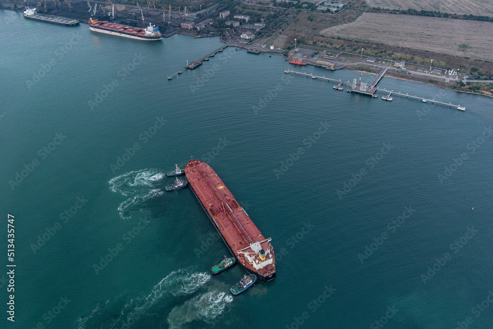 oil tanker in the harbor