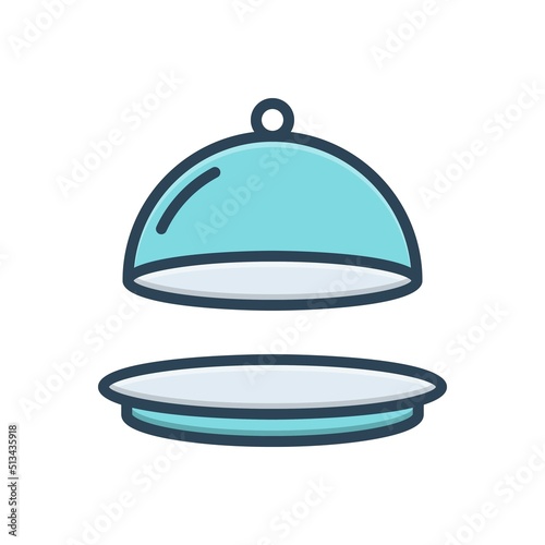 Color illustration icon for lid bonnet
