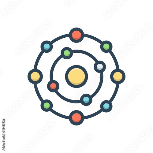 Color illustration icon for radical