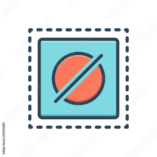 Color illustration icon for nil nothing