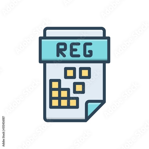 Color illustration icon for reg application