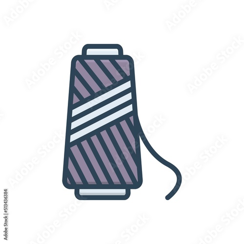 Color illustration icon for polyester