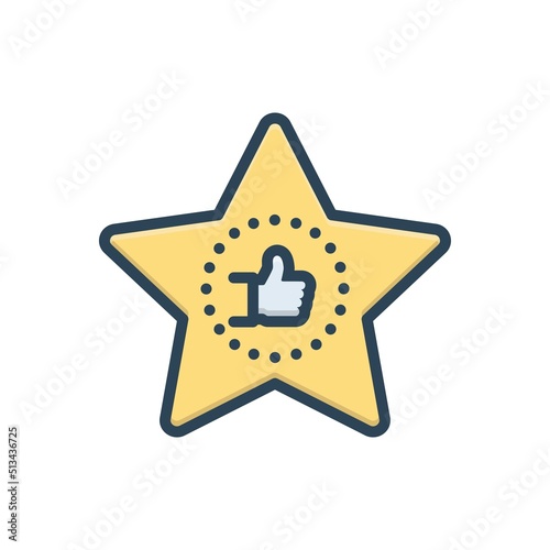 Color illustration icon for recommends