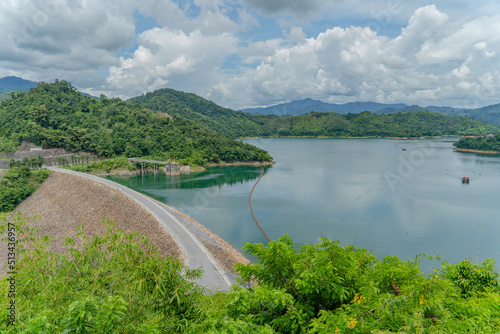 Aerial photography of dam in Thailand with a drone. 