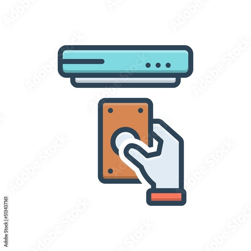 Color illustration icon for controlling